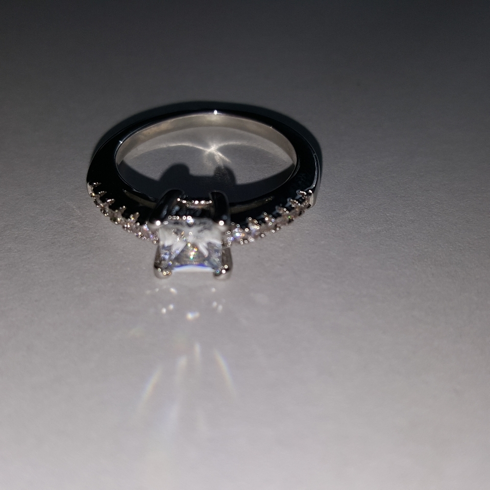 Silver and gemstone ring